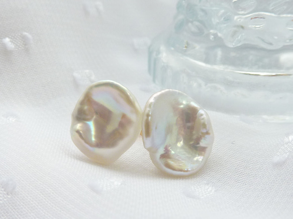 初夏に☆K14YG✧花びら・淡水パール ピアス ピアス（スタッド