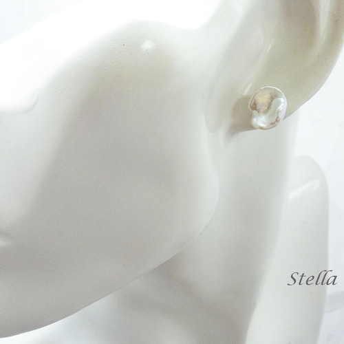 ☆K14YG✧花びら・淡水パール ピアス ピアス（スタッド・一粒） Stella  