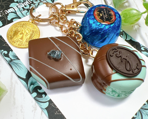 マカロン＆チョコレートバッグチャーム(ミント) バッグチャーム