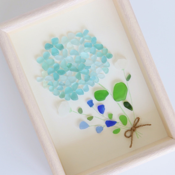 シーグラスアート『紫陽花の花束』/シーグラス/あじさい/梅雨 シーグラスアート『紫陽花の花束』/シーグラス/あじさい/梅雨
