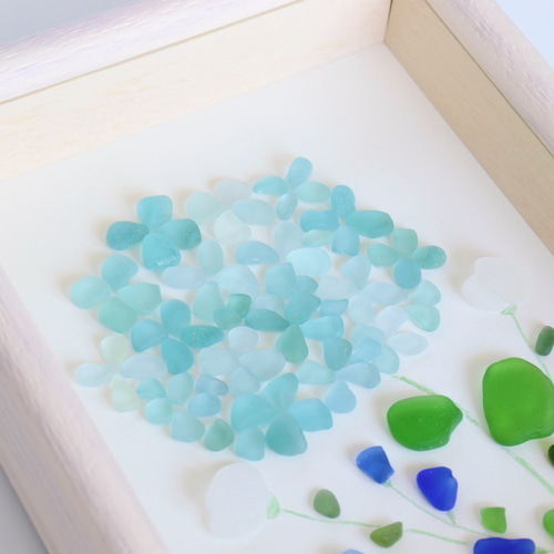 シーグラスアート『紫陽花の花束』/シーグラス/あじさい/梅雨