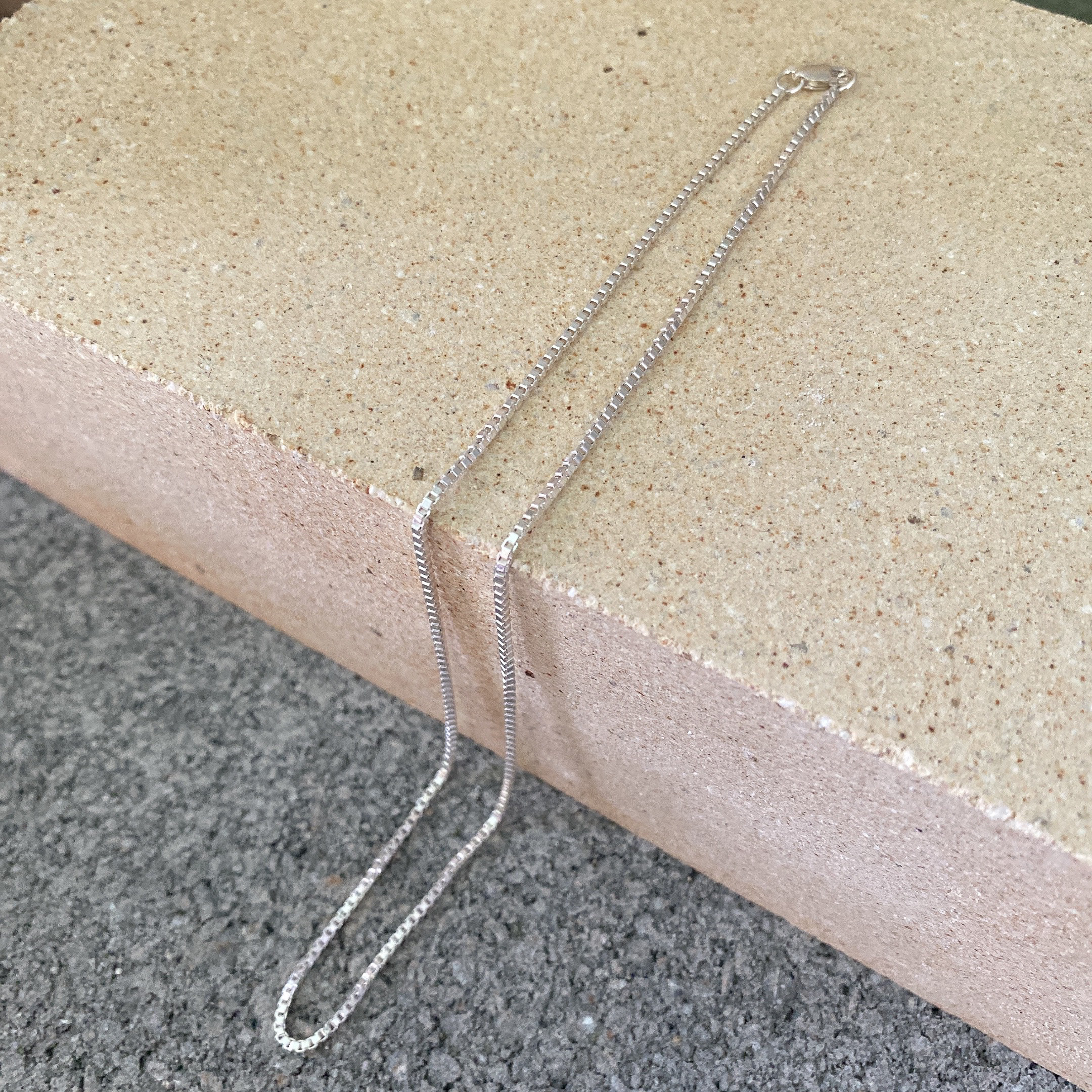 SQUARE.NECKLACE/ おしゃれ ベネチアン シルバー925 ネックレス シンプル アクセサリー 50cm