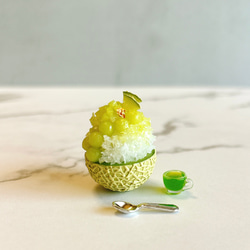 ミニチュア 丸ごとメロンかき氷セット その他置物 megu