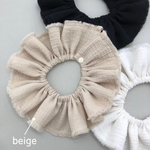 人気item♡【 poco poco fringe frill bib 】スタイ シンプル 韓国