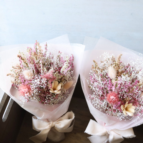 ドライフラワー　ブーケ　ミニブーケ　ピンク ピンクのブーケ ミニブーケ スターチス 誕生日プレゼント 花束