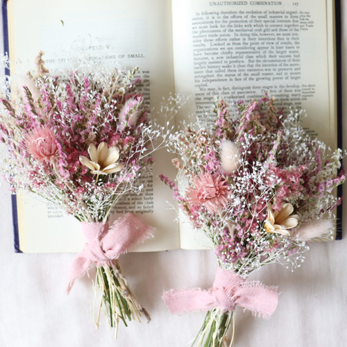 ドライフラワー　ブーケ　ミニブーケ　ピンク 花束ラッピング＊miniミニドライフラワーブーケ＊ギフト ドライ