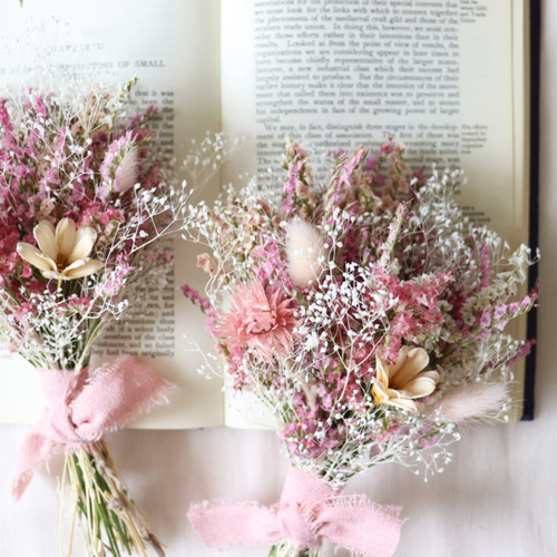 ドライフラワー　ブーケ　ミニブーケ　ピンク ドライフラワー花束 S】ピンク系 | flowershop KAIKA