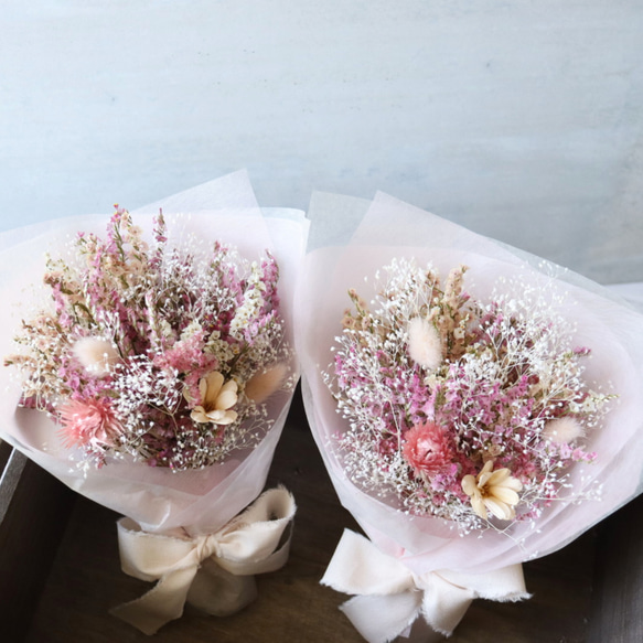 ドライフラワー　ブーケ　ミニブーケ　ピンク ピンクのブーケ ミニブーケ スターチス 誕生日プレゼント 花束 結婚