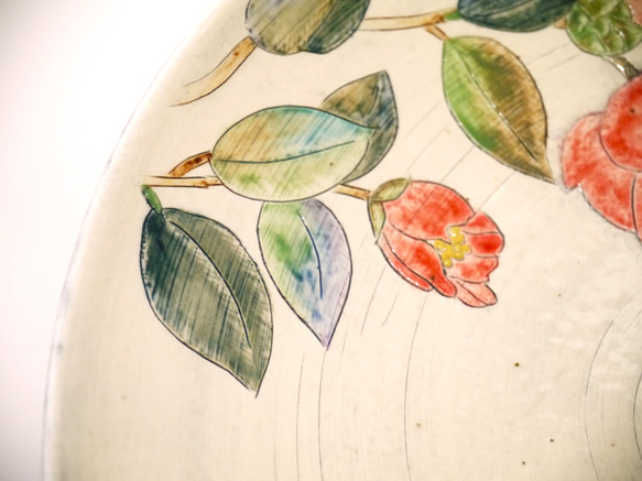 ＜一点もの＞盛り皿・紅白椿 8枚目の画像