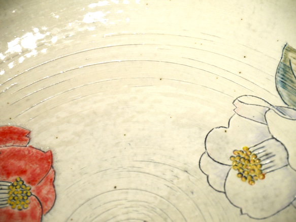 ＜一点もの＞盛り皿・紅白椿 10枚目の画像