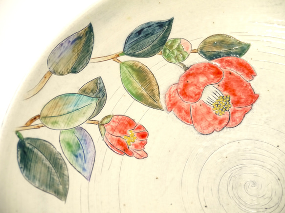 ＜一点もの＞盛り皿・紅白椿 6枚目の画像