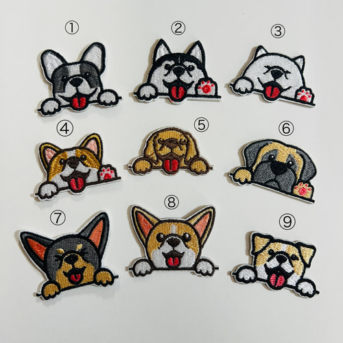 かわいいワンちゃん 柴犬 フレンチブルドッグ ハスキー 犬好き 刺繍