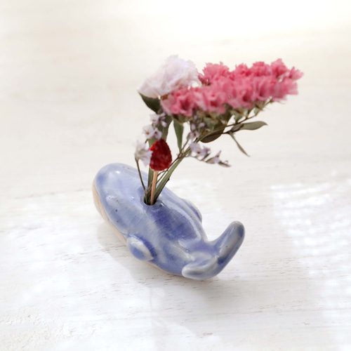 おしゃれな✨クジラの置物花器インテリア陶器