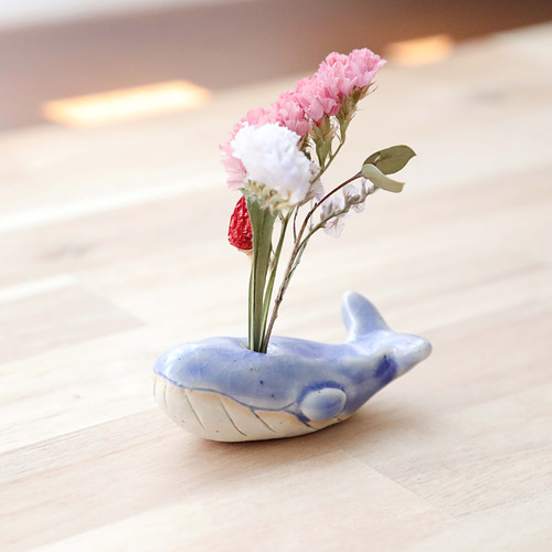 おしゃれな✨クジラの置物花器インテリア陶器