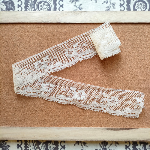 フランス購入　アンティーク　レースクロス　スカラップ フランス購入 アンティーク レースクロス スカラップ 美術品