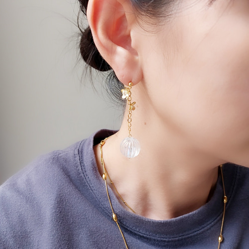 アンティーク ヴィンテージ フラワー レリーフ ゴールド ピアス 楽天市場】ゴールドフラワー 2連 大ぶりピアス アンティーク