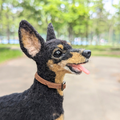 君のその笑顔が好き！】ミニピン【鼻先からお尻12cm】羊毛フェルト