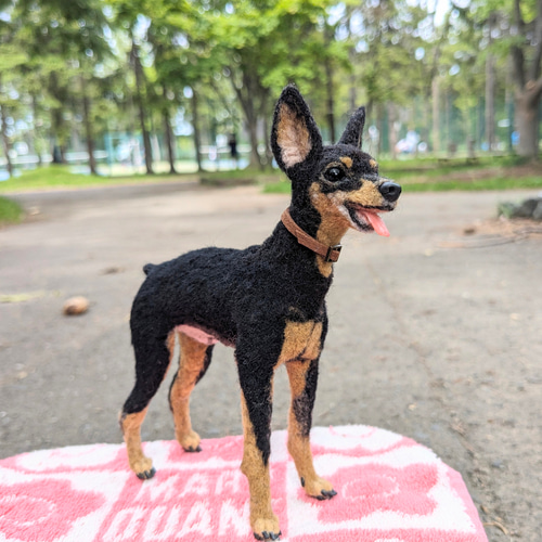 君のその笑顔が好き！】ミニピン【鼻先からお尻12cm】羊毛フェルト