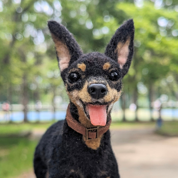 君のその笑顔が好き！】ミニピン【鼻先からお尻12cm】羊毛フェルト