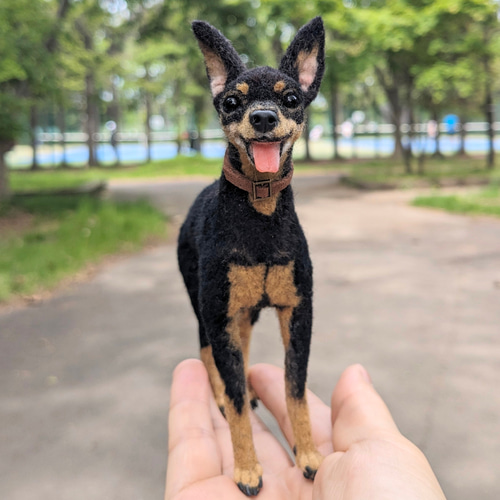 君のその笑顔が好き！】ミニピン【鼻先からお尻12cm】羊毛フェルト