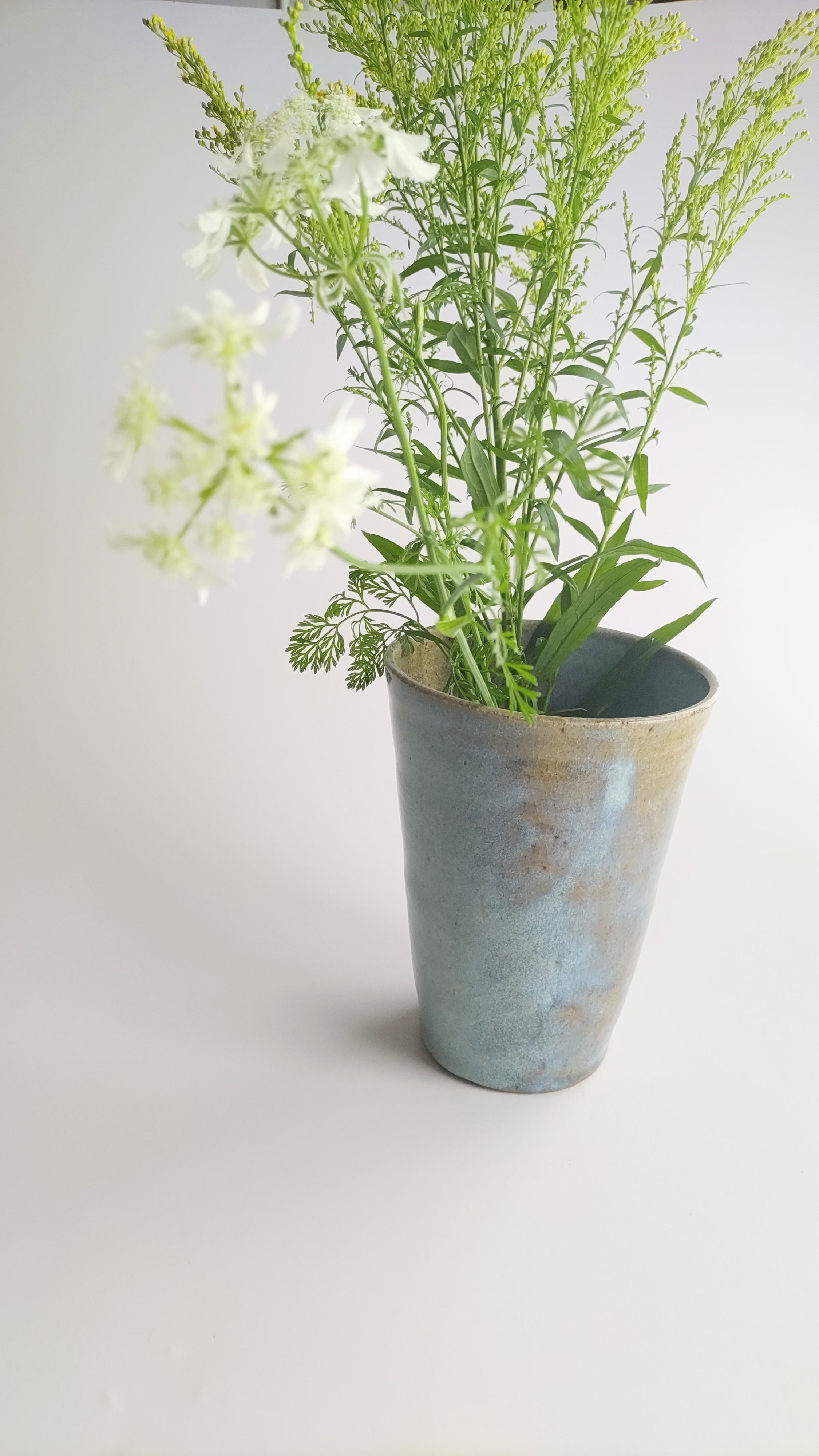 灰釉 鎬手瓶 市野茂良】花瓶 花入れ
