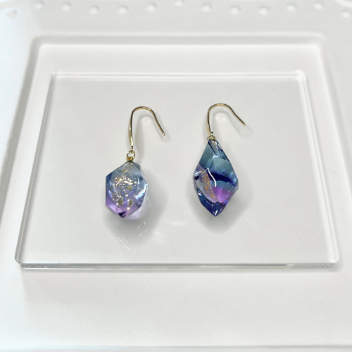 ピアス/イヤリング/宝石シリーズ【バイカラーフローライト