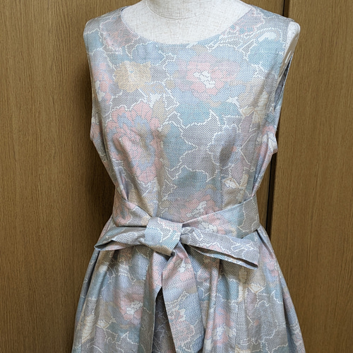 SOLD 着物リメイク ワンピース 大島紬 M〜L ワンピース さらあお 通販  