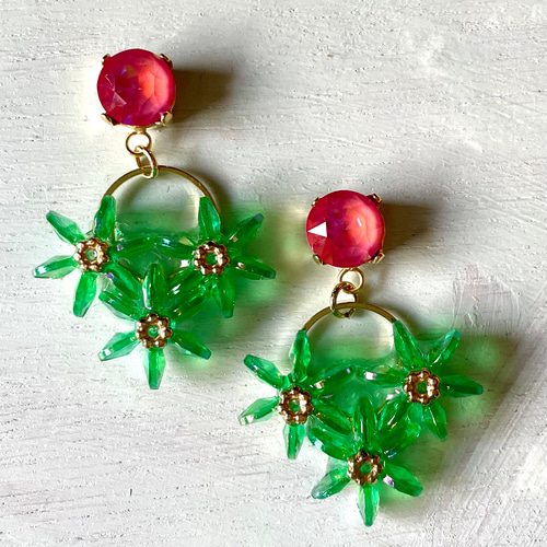 南の島の花たち ピアス イヤリング バイカラー4色 ピアス（スタッド 
