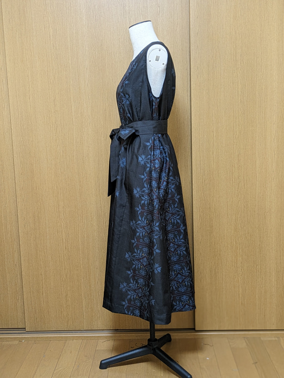 SOLD　着物リメイク　ワンピース　大島紬　M〜L 