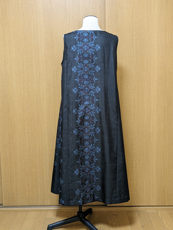 SOLD　着物リメイク　ワンピース　大島紬　M〜L 