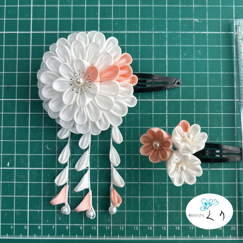 【美品】七五三　かんざし　正絹 SOUBIEN 簪(かんざし) つまみ細工かんざし 七五三髪飾り ピンク