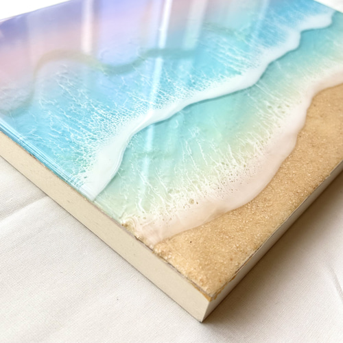 海のレジンアート 朝日 朝焼サンライズ 海 波 癒し アートパネル