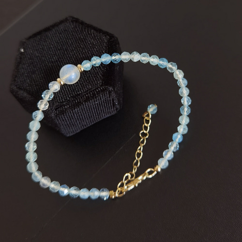 平和と調和をもたらす」美しい天然 ブルームーンストーン*5Aアアクア  