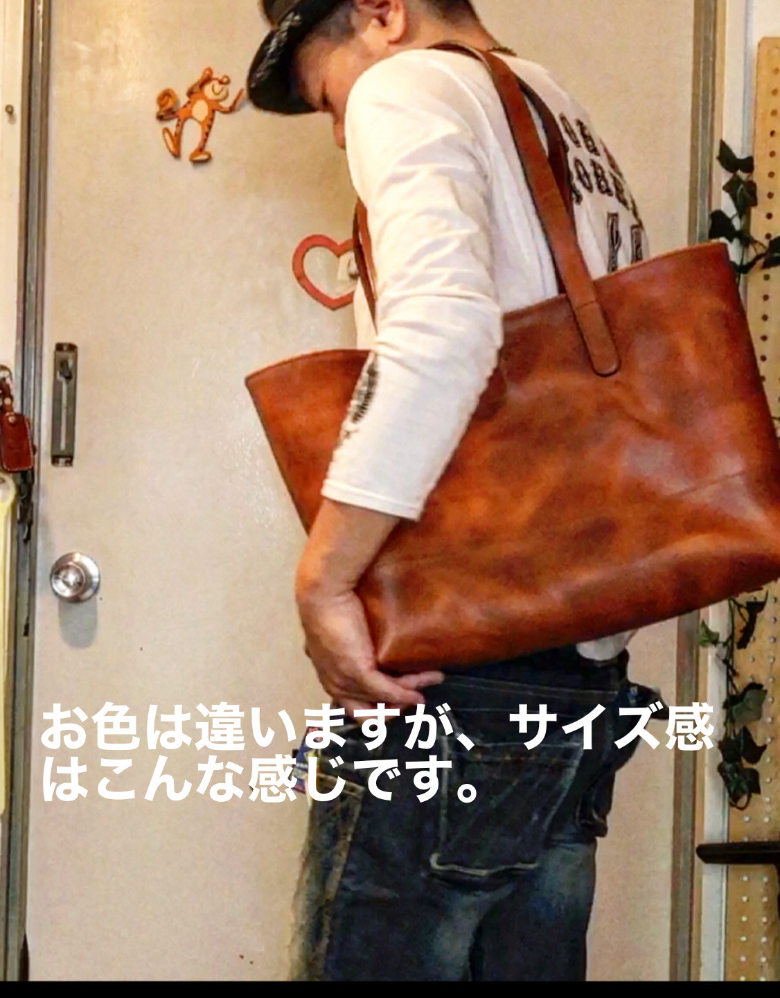 トートバッグ レザートートバッグ 本革トート プルアップレザー｜詳細画像