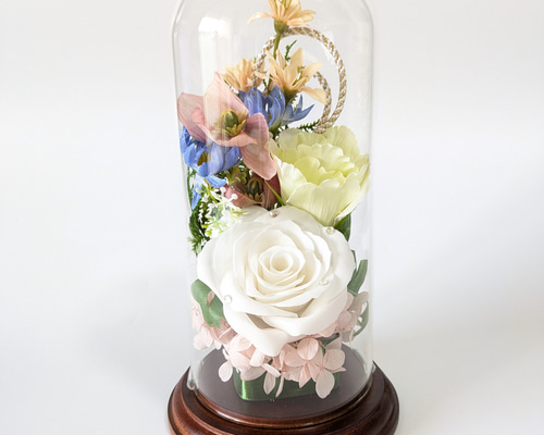 お供え花　造花　仏花　百合　ボタン　紫陽花　アレンジ お供え花 造花 仏花 アレンジ 百合 ボタン 紫陽花