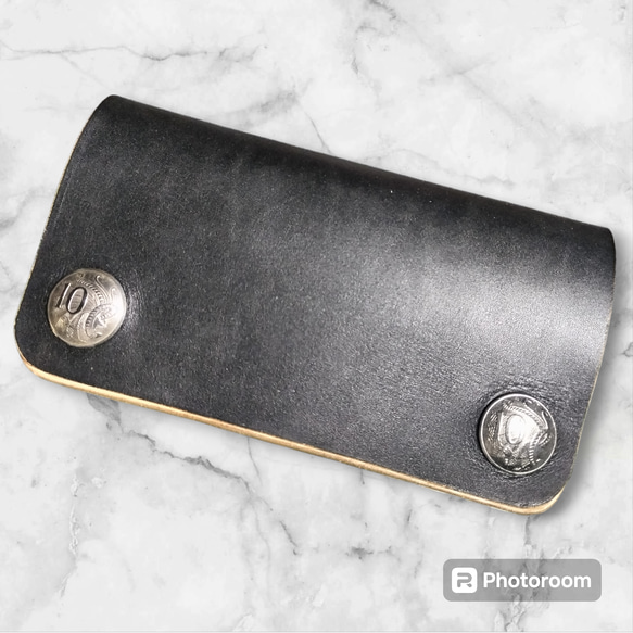★丘染め　ブラック★ロングトラッカーウォレット 丘染めトラッカーウォレット 長財布 Hi-standard leather 通販