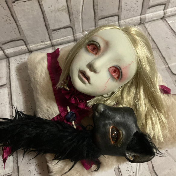 オブジェ ☆ 「 マゼリーニョ ..黒猫の仮面 」 創作人形 粘土