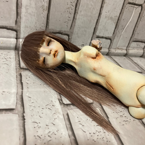 オブジェ ☆ 「 孤鳥 」 創作人形 アートドール 眠り目 336 立体