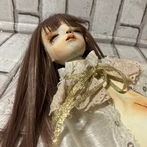 激安ブランド オブジェ 立体 336 眠り目 アートドール 創作人形 」 孤鳥 「 ☆ 手作り人形