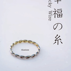 New「幸福の糸」Lucky Wire　チタンリング  細指輪 titaniumRing　軽く腐食しない 4枚目の画像