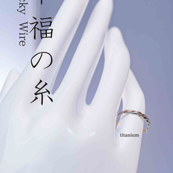 New「幸福の糸」Lucky Wire　チタンリング  細指輪 titaniumRing　軽く腐食しない 2枚目の画像