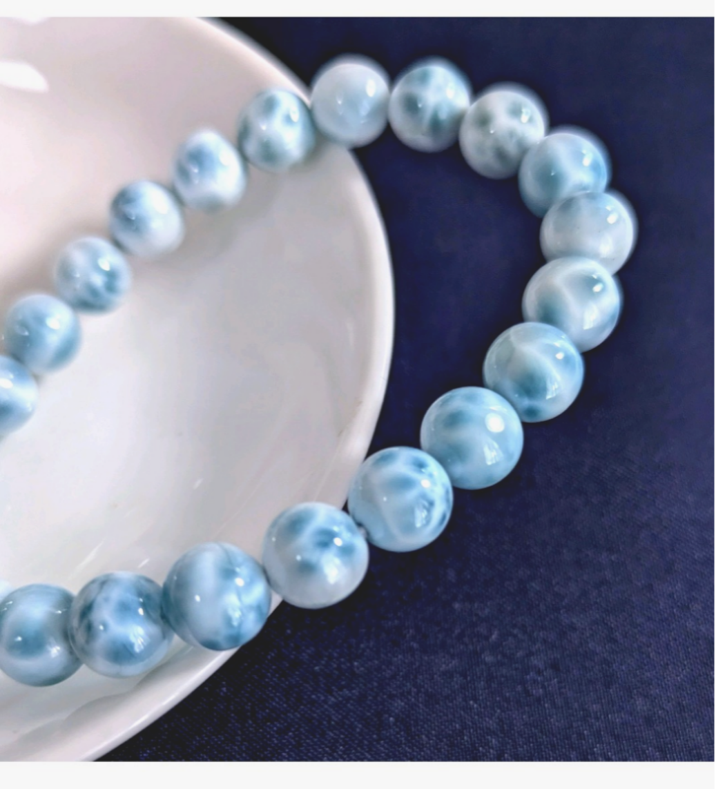 限定✿天然美品【厳選】極上ラリマー〘カリブ海の宝石〙8mm４A級ブレスレット