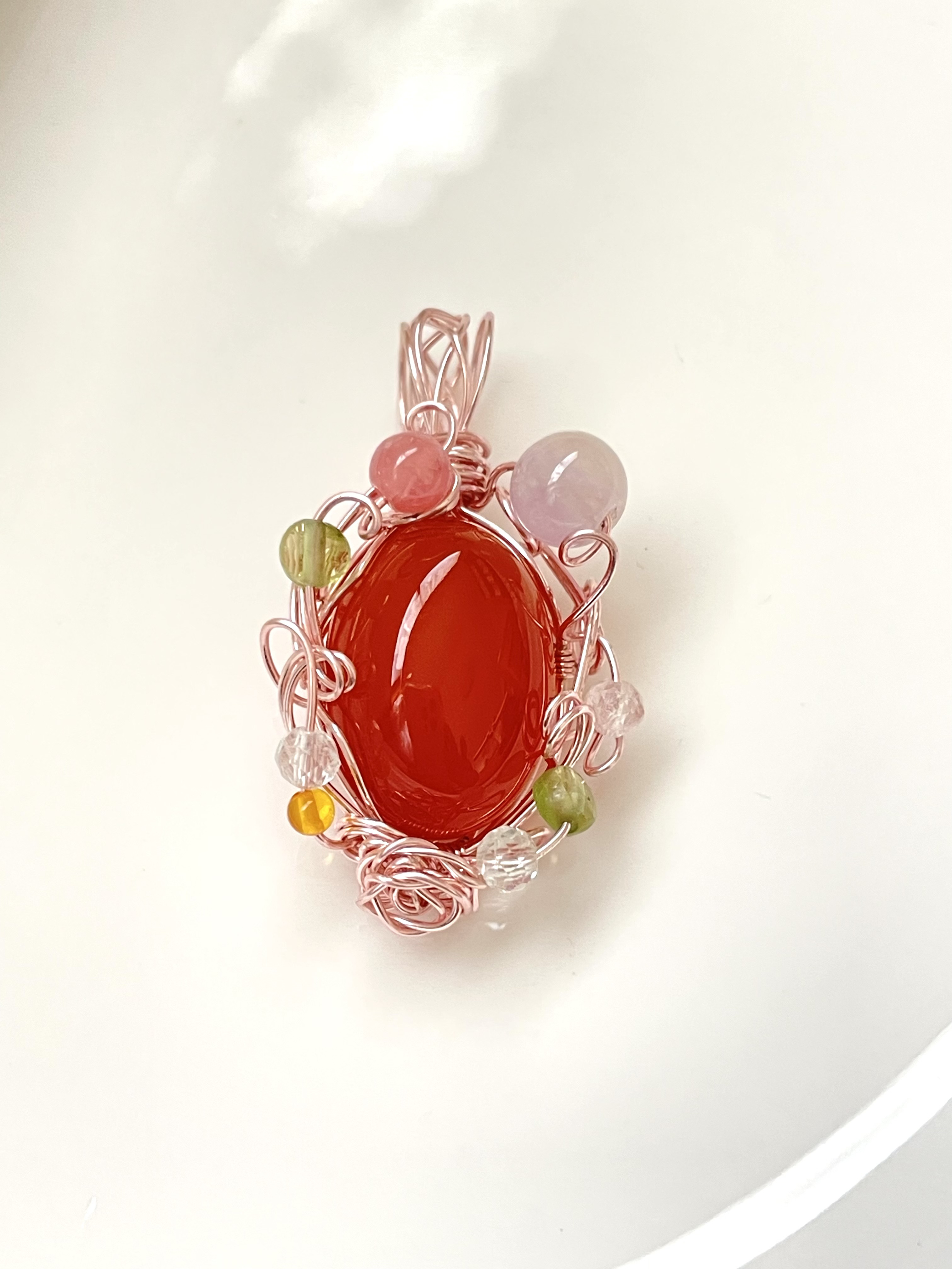 【for 雪華様】天然石　チャクラカラー　7石　ペンダントトップ ワイヤー for 雪華様】天然石チャクラカラー7石ペンダントトップ ワイヤー