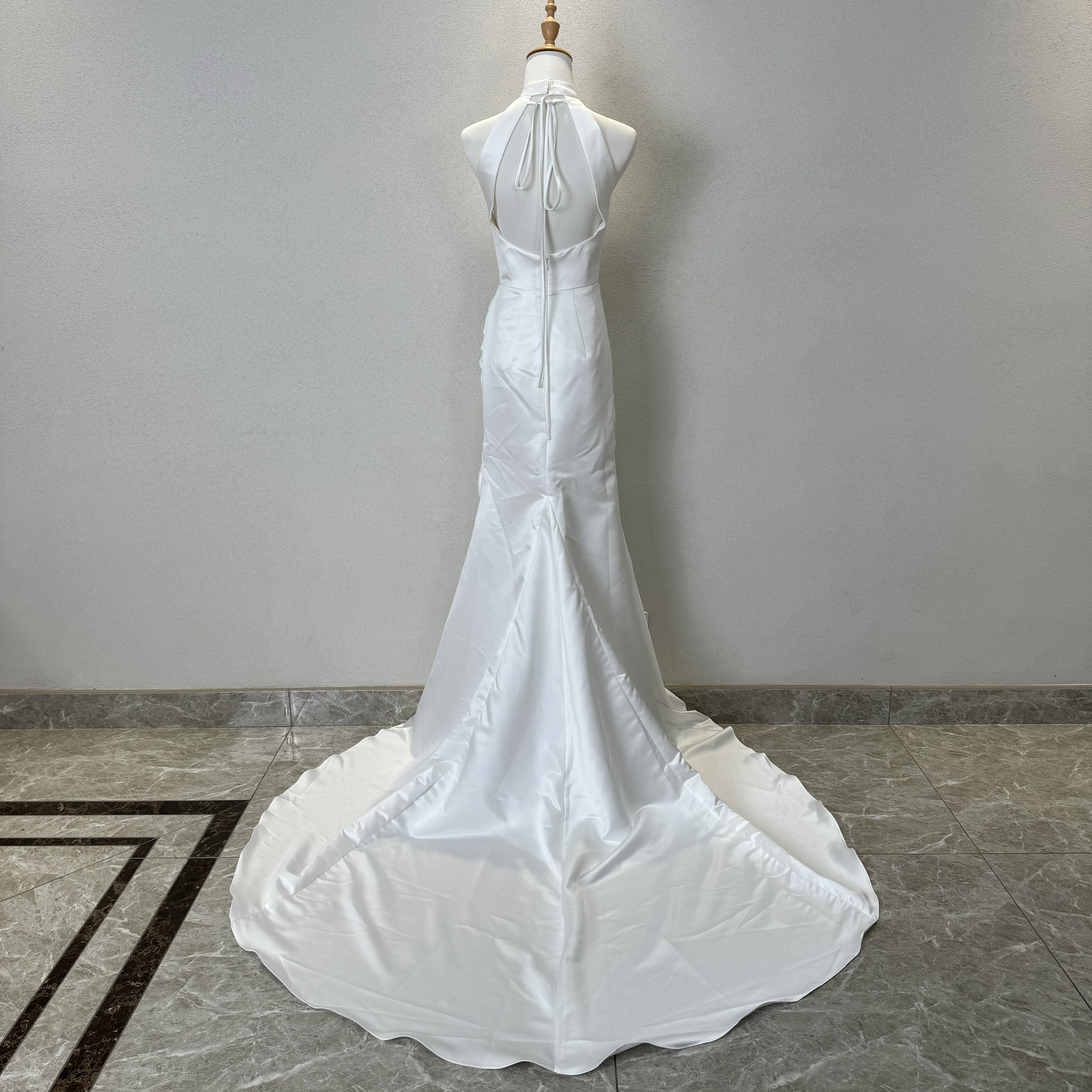 買わないと損！ホルターネック袖なし背中見せ　マーメイドド　パーティードレス前撮り/写真撮影/結婚式お呼ばれ二次会/披露宴