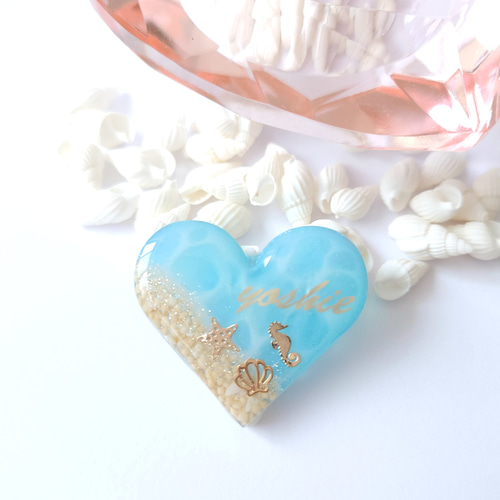 再販なし シェル入り 海 ハート レジン ヘアゴム 再販なし シェル入り 海 ハート レジン ヘアゴム レジン アクセサリー 海