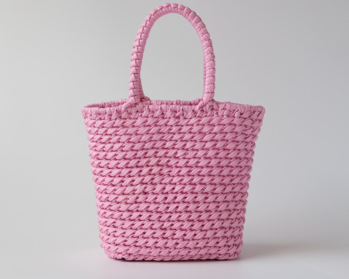 京都発 作家オリジナル 手編み パラコード トートバッグ M 耐水 ピンク