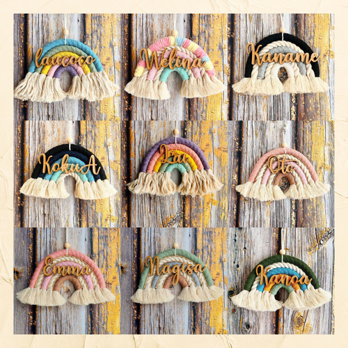 WELCOME マクラメ レインボーデコレーション WELCOME マクラメ レインボーデコレーション