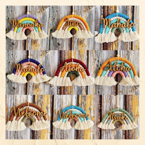 名前入りマクラメレインボー 表札・ネームプレート Rutilus liilii