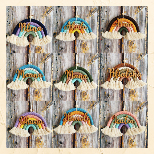 名前入りマクラメレインボー 表札・ネームプレート Rutilus liilii