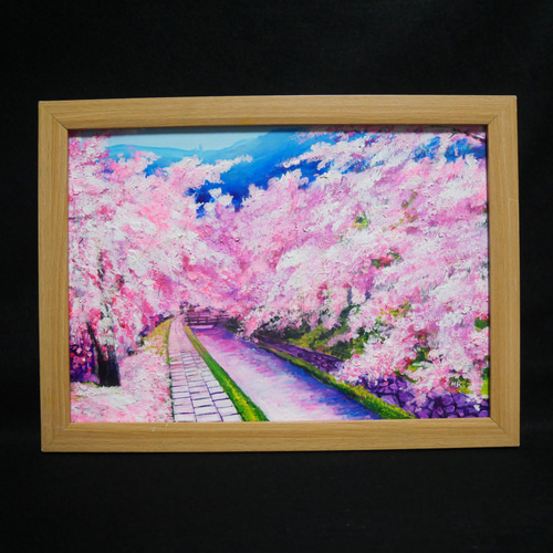 油絵 油彩 油彩画 絵 絵画 【哲学の道の桜】 絵画 HR 通販 油絵 油彩 油彩画 絵 絵画 【哲学の道の桜】 絵画 HR 通販